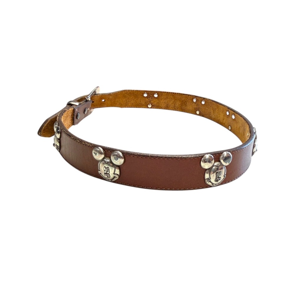 1992 Womens Brighton Disney Belt Mickey Mouse Brown Leather Medium 30 5017M - Picture 4 of 9